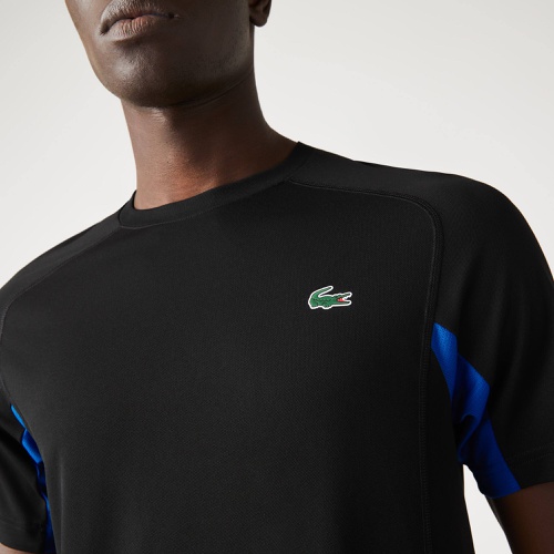 라코스테 Lacoste Mens SPORT Color-Block Ultra-Dry Pique Tennis T-Shirt
