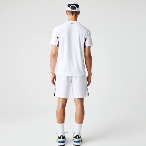 라코스테 Lacoste Mens SPORT Color-Block Ultra-Dry Pique Tennis T-Shirt