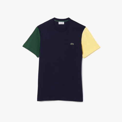 라코스테 Lacoste Mens Regular Fit Colorblock Cotton Jersey T-Shirt