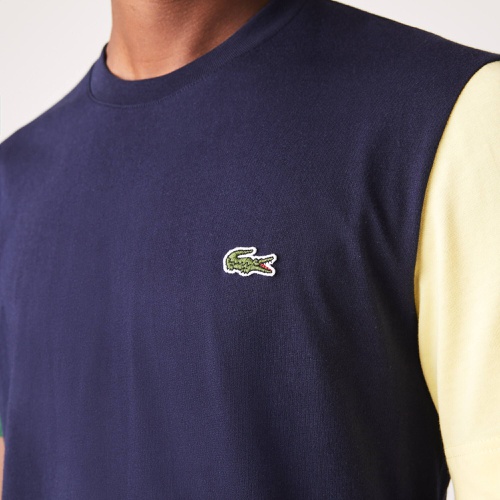 라코스테 Lacoste Mens Regular Fit Colorblock Cotton Jersey T-Shirt