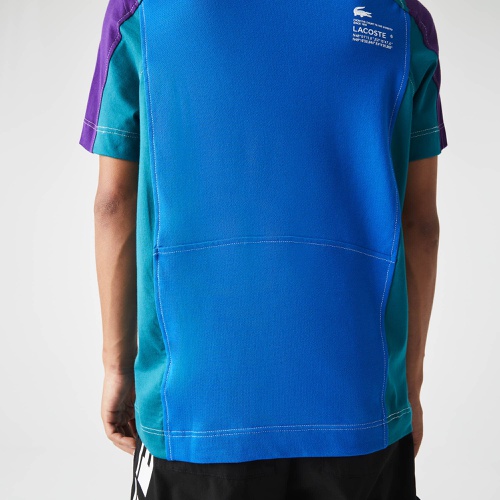 라코스테 Lacoste Mens Heritage Regular Fit Color-Block Stretch Pique T-Shirt