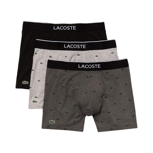 라코스테 Lacoste Boxer Briefs 3-Pack Casual Lifestyle All Over Print Croc