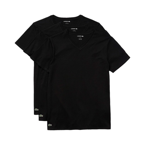 라코스테 Mens Lacoste 3-Pack V-Neck Regular Fit Essential T-Shirt