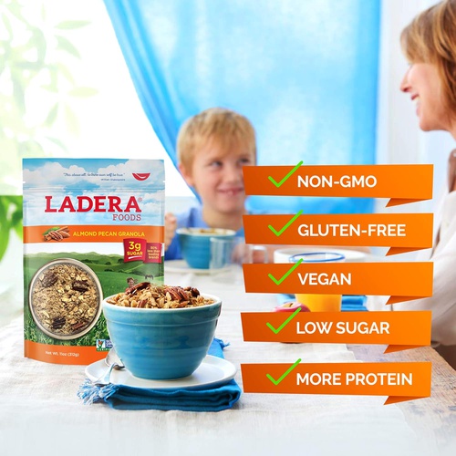 Ladera Foods Ladeta Granola, Vanilla Quinoa Granola | Vanilla Granola Cereal | Granola for Yogurts | Low Carb | High Protein | Rich Fiber | Granola 11 Oz