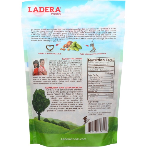 Ladera Foods Ladeta Granola, Vanilla Quinoa Granola | Vanilla Granola Cereal | Granola for Yogurts | Low Carb | High Protein | Rich Fiber | Granola 11 Oz