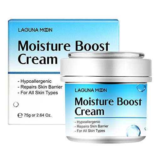  Face Moisturizer for Women, Lagunamoon Hyaluronic Acid Face Cream to Hydrate and Soothe Dryness for All Skin Type, Oil-Free, Fragrance-Free, Non-Comedogenic - 75g/2.64 oz