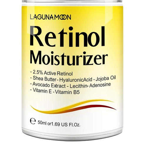  Lagunamoon Retinol Cream for Face | Wrinkle Cream for Women and Men | Anti Aging Moisturizer Facial Cream with Hyaluronic Acid & Vitamin E | Day & Night | Natural, Vegan & Cruelty Free 50ML/1
