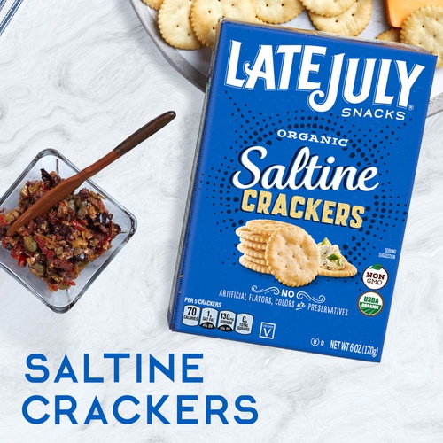  Late July Organic Round Saltine Crackers, 6-Ounce Boxes (Pack of 12)