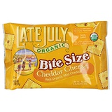 Late July Organic Bite Sized Cheddar Cheese Crackers - Single Serve Snack Packs (1 oz Each) - 8-Count Box - 8oz