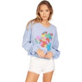Lauren Moshi Chevelle Floral Dove Crop Pullover with Ruffles