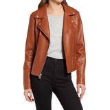 Levis Womens Faux Leather Moto Jacket_DARK CAMEL