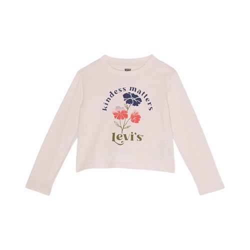 리바이스 Levis Kids Long Sleeve Graphic T-Shirt and Scrunchie Gift Set (Little Kids)