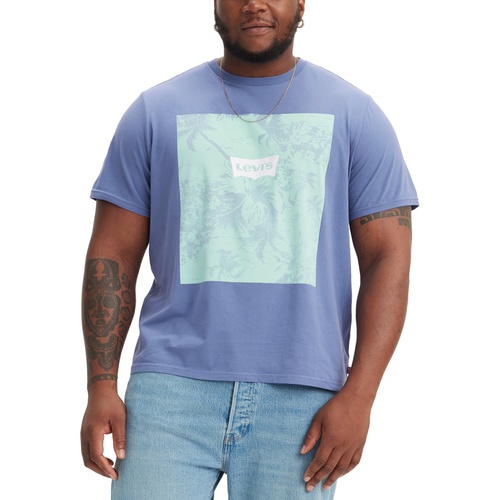 리바이스 Mens Big and Tall Graphic Crewneck T-shirt