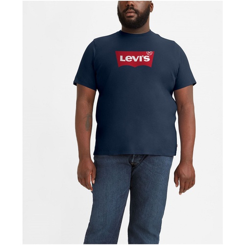 리바이스 Mens Big and Tall Graphic Crewneck T-shirt