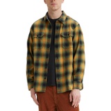 Mens Relaxed Fit Button-Front Flannel Worker Overshirt