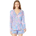 Lilly Pulitzer Pj Knit Long Sleeve Button-Up Top