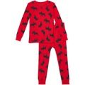 Little Blue House by Hatley Kids Moose on Red Pajama Set (Toddleru002FLittle Kidsu002FBig Kids)