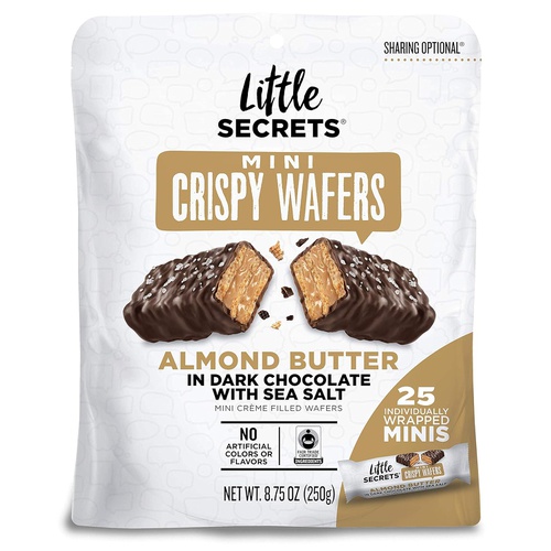  Little Secrets Dark Chocolate & Peanut Butter Crispy Mini Wafers | No Artificial Flavors, Corn Syrup or Hydrogenated Oils | Fair Trade Certified & All Natural | 25ct Individually W