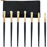 LOVCHU 7 Pieces Blue Professional Eye Makeup Brush Set for Eyeshadow Cream Powder with Cosmetic Bag - Perfect for Blending Eye Highlighting and Shading Cosmetics Make Up Tool