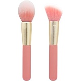 LOVCHU 2 Pieces Pink Hair Professional Makeup Brush Set with High-end Gift box - Perfect for Blending Face Powder Mineral - Blush & Contour & Highlighting and Bronze Cosmetics Brus
