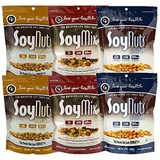 Love Your Health SoyNuts Healthy Snacks Variety Pack - Lightly Sea Salted, Honey Toasted & SoyMix Soy Nuts - Dry Roasted, Non-GMO Snacks - Soy Protein Snacks for Men & Women - 12 O