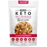 Low Karb NuTrail - Keto Vanilla Raspberry Nut Granola Healthy Breakfast Cereal - Low Carb Snacks & Food - 3g Net Carbs - Gluten Free, Grain Free - Almonds, Pecans, Coconut chips, nuts and