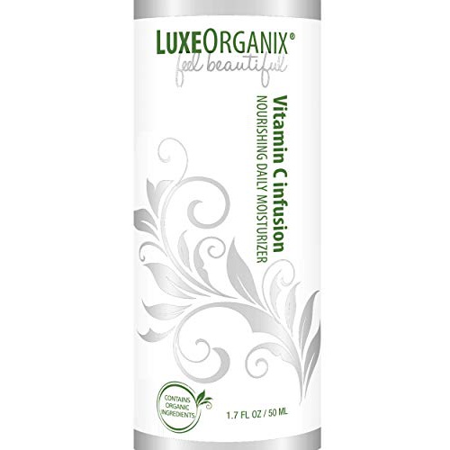  LuxeOrganix Vitamin C Moisturizer for Face: Organic Anti Aging Skin Tightening Cream for Face and Neck. Facial Moisturizer for Women Helps Reduce Appearance of Wrinkles, Brown Spots and Dark S