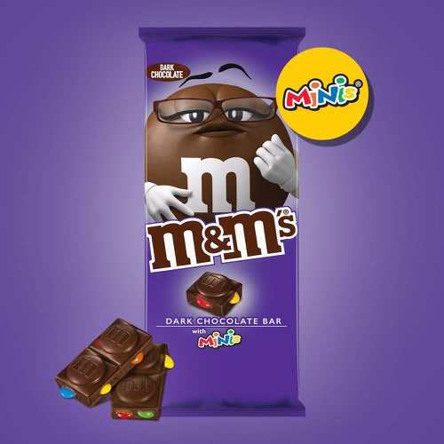  M&MS MINIS Dark Chocolate Candy Bar, 4-Ounce Bar (Pack of 12)