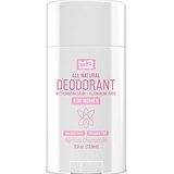 M3 Naturals All Natural Deodorant for Women with Magnesium, Apricot and Chamomile - Long-Lasting, Non-Toxic, Aluminum Free, Baking Soda Free, Paraben Free, Sulfate Free, Gluten Fre