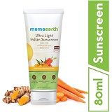 Mamaearths Ultra Light Natural Sunscreen Lotion SPF 50 PA+++ With Turmeric & Carrot Seed, 80ml