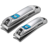 MEDca Premium Nail Clipper Set Stainless Steel Fingernail and Toenail Clippers for Manicure and Pedicure Tool Kit | Straight Toe Nail & Curved Nippers
