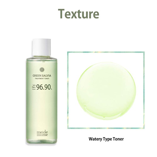 [MEIDEME] Green Salvia Treatment Facial Toner - Refreshing Calming Facial Toner with 96.9% Salvia Plebeia Extract Alcohol-free for Acne, Blemish Treatment 200ml / 7 oz