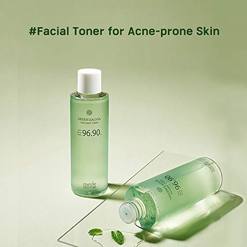  [MEIDEME] Green Salvia Treatment Facial Toner - Refreshing Calming Facial Toner with 96.9% Salvia Plebeia Extract Alcohol-free for Acne, Blemish Treatment 200ml / 7 oz