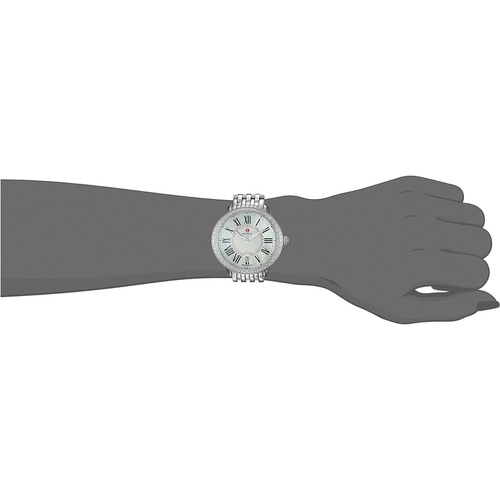 MICHELE Womens Serein Stainless Steel Swiss-Quartz Watch with Stainless-Steel Strap, Silver, 16 (Model: MWW21B000030)