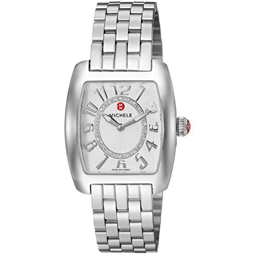  MICHELE Womens Urban Mini Stainless Steel Swiss-Quartz Watch with Stainless-Steel Strap, Silver, 16 (Model: MWW02A000585)