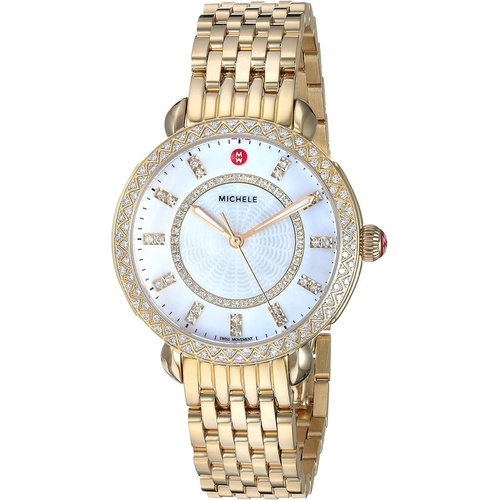  Michele Sidney Classic White Mother-of-Pearl with Diamonds, Gold Gold One Size