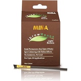 MINA ibrow Henna Hair Color Light Brown Professional Tint Kit With Brush Combo Pack | No Ammonia | Vegan & Cruelty free | Upto 30 Applications