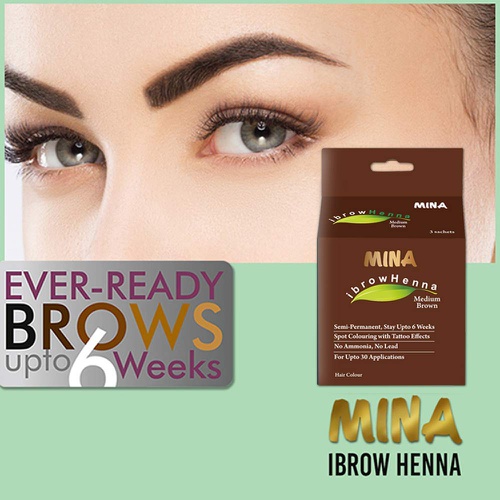  Mina ibrow Henna Medium Brown regular Pack for Hair Coloring (Effectively covers resistant grey hair)