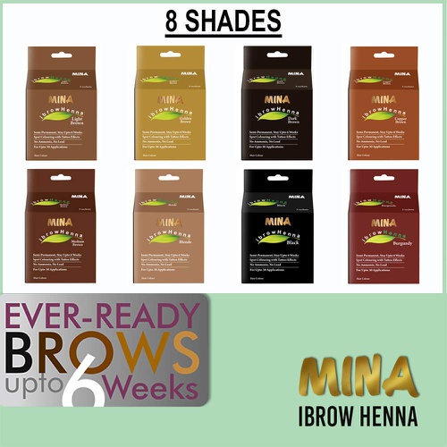  Mina ibrow Henna Medium Brown regular Pack for Hair Coloring (Effectively covers resistant grey hair)