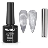 MIZHSE 10ml Universal Cat eye Gel Nail Polish Bright Silver UV Gel Nail Polish Glitter Nail Art Varnish with Magnetic