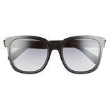 Moncler 55mm Mirrored Square Sunglasses_SHINY BLACK / GRADIENT SMOKE