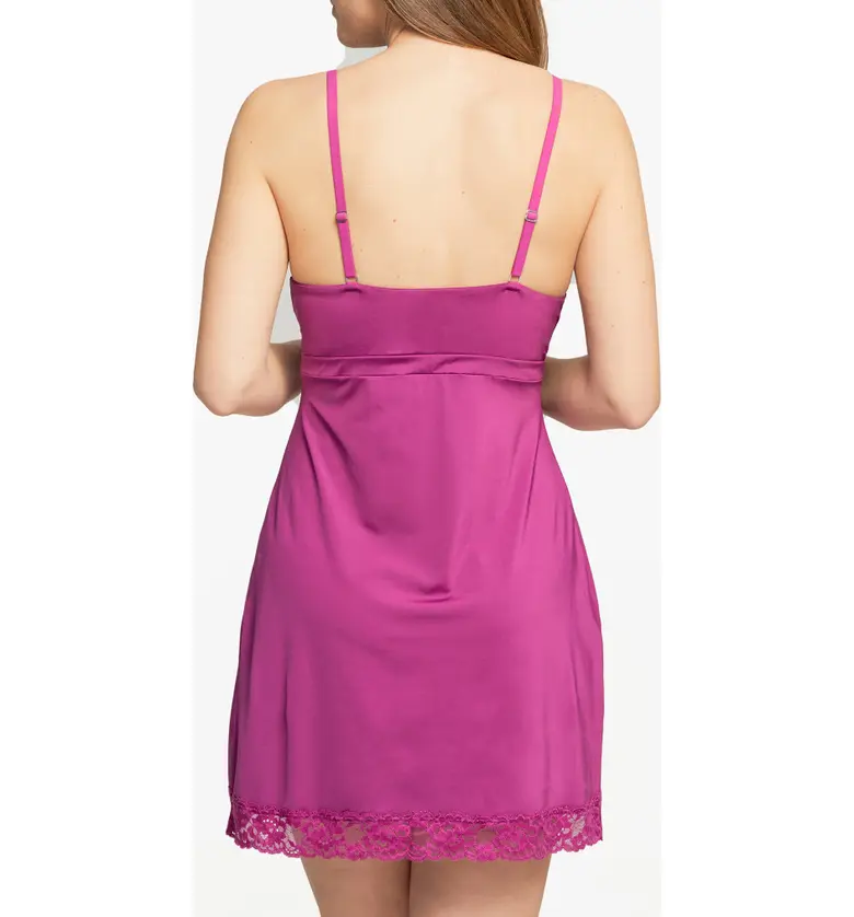  Montelle Intimates Lace Trim Full Support Chemise_DARK ORCHID