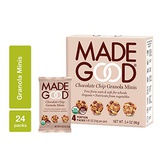 MadeGood Chocolate Chip Granola Minis, 6 Boxes (24 ct, .85 oz); Delicious and Wholesome Bite-Sized Treats Made with Organic and Allergy Friendly Ingredients Perfect for School Snac