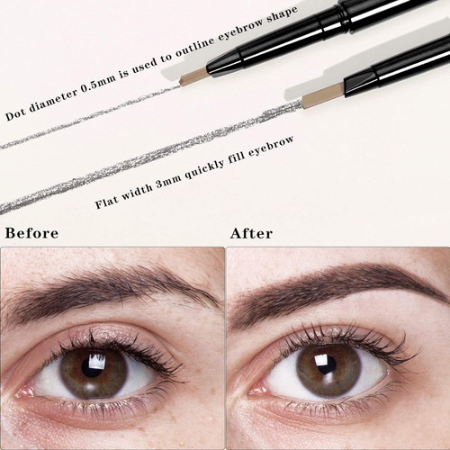  Maitys 2 Pieces Eyebrow Pencil Long Lasting Eyebrow Pencil with Brush, Waterproof Brow Pencil Retractable Brow Pencil Sweat-proof Smudge-Proof Eye Brow Makeup Kit for Makeup (Dark Brown)