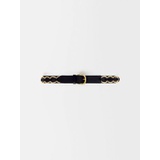 Maje Black leather belt with gold-tone rings