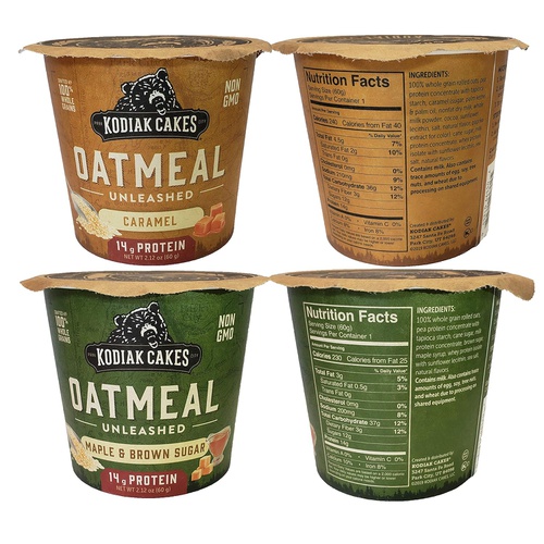  Maple Hills Market Kodiak Cakes On The Go Cups Variety Pack - 12 Different Cups - Caramel Oatmeal, Blueberry Muffin, Cinnamon and Maple Flapjack, Chocolate Fudge Brownie, and More with BONUS Fun Fact