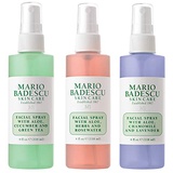 Mario Badescu Spritz Mist and Glow Facial Spray Collection Trio, Lavender, Cucumber, Rose