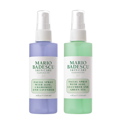  Mario Badescu Aloe Facial Spray Duo with Chamomile,Lavender and Cucumber,Green Tea
