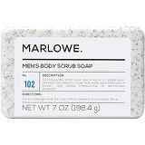 MARLOWE. No. 102 Mens Body Scrub Soap 7 oz | Best Exfoliating Bar for Men | Made with Natural Ingredients | Green Tea Extract | Amazing Scent