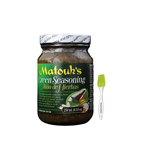  Matouks Green Seasoning 8.5 oz Jar Bundled with PrimeTime Direct Silicone Basting Brush in a PTD Sealed Bag